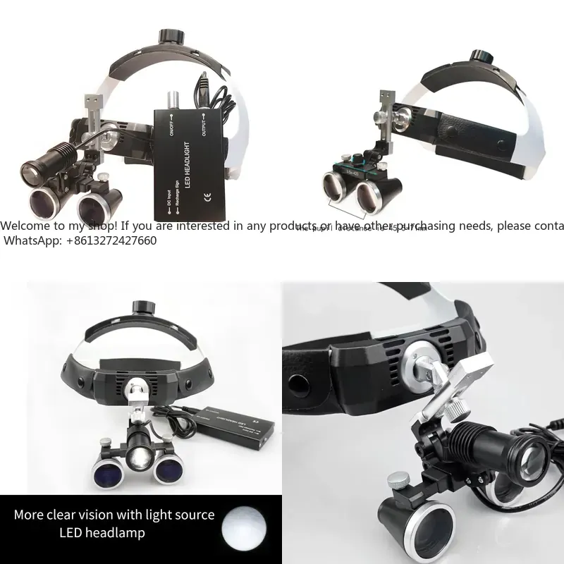 Led Medical Headlight - Kaca Pembesar Bedah Binokular 3.5X/2.5X dengan